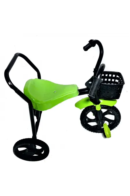 3 tekerlekli çocuk bisiklet Sepetli Yeşil